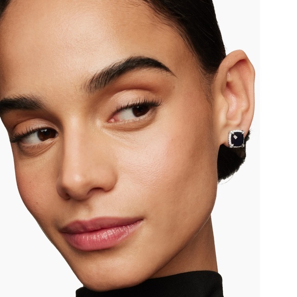 David Yurman Stud Earrings Sterling Silver with Black Onyx and Pave Diamonds - Picture 3 of 8